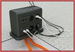 Mini-Tower черная для розеток LK45, напольная, двухсторонняя, стыкуемая